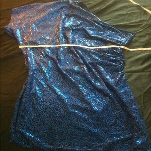 Royal blue one shoulder sequin dress Next to New